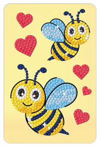 Diamond art bier med hjerter 10 x 15 cm
