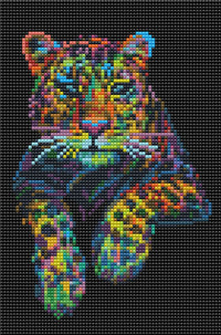 Diamond art leopard farverig 20 x 30 cm