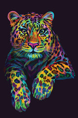 Diamond art leopard farverig 20 x 30 cm