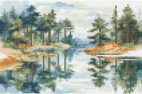 Diamond art natur sø/træer 20 x 30 cm