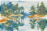 Diamond art natur sø/træer 20 x 30 cm