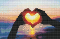 Diamond art solnedgang/hjerte 20 x 30 cm