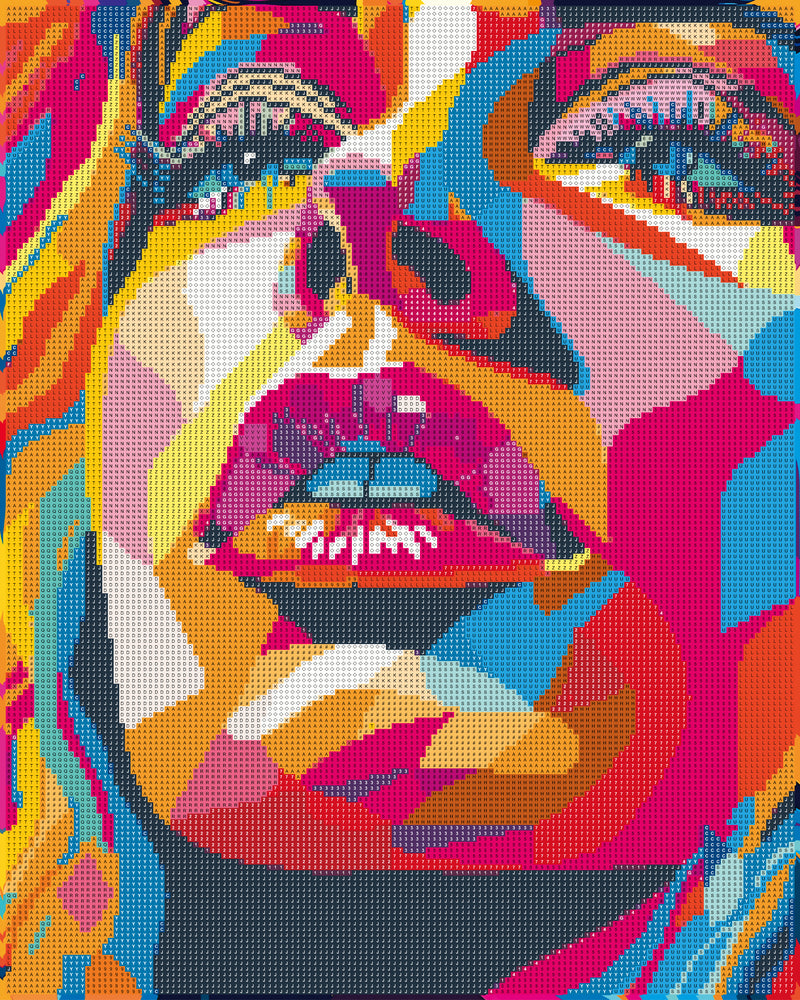 Diamond art ansigt farverig 40 x 50 cm