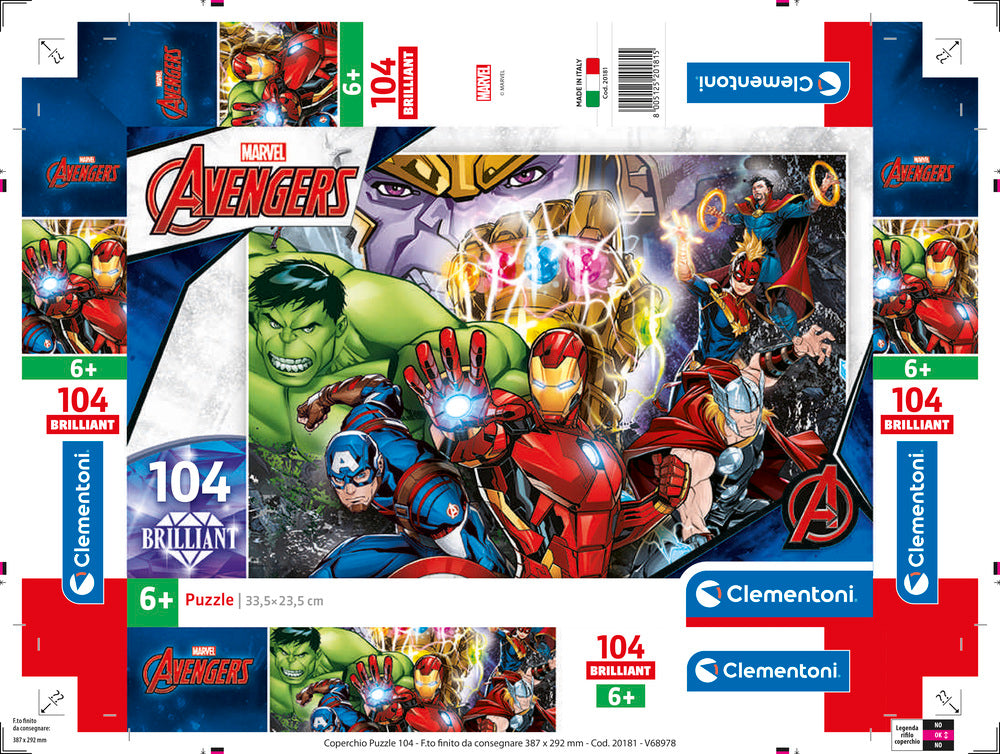 Puslespil The Avengers 104 brikker