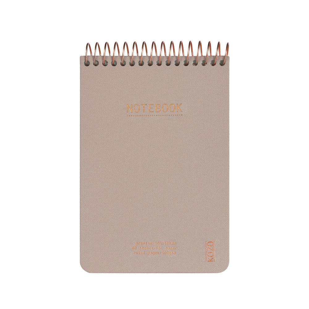 Notesbog KOZO A6 sand linjeret