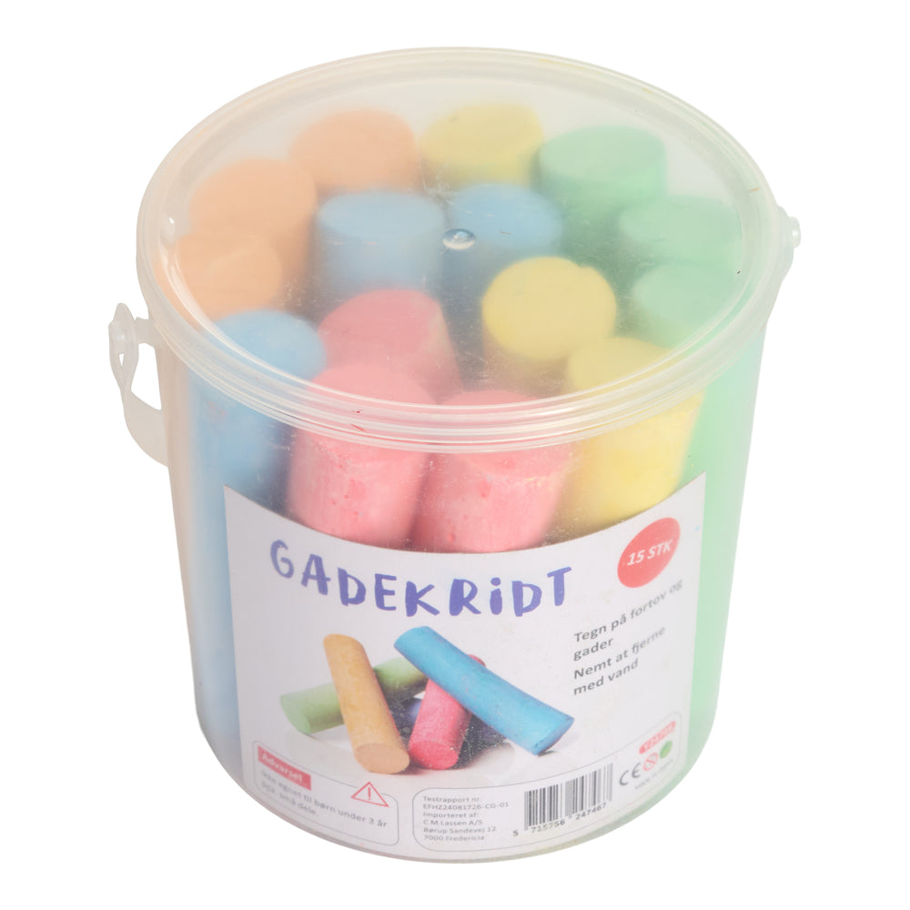 Gadekridt i bøtte 15 stk
