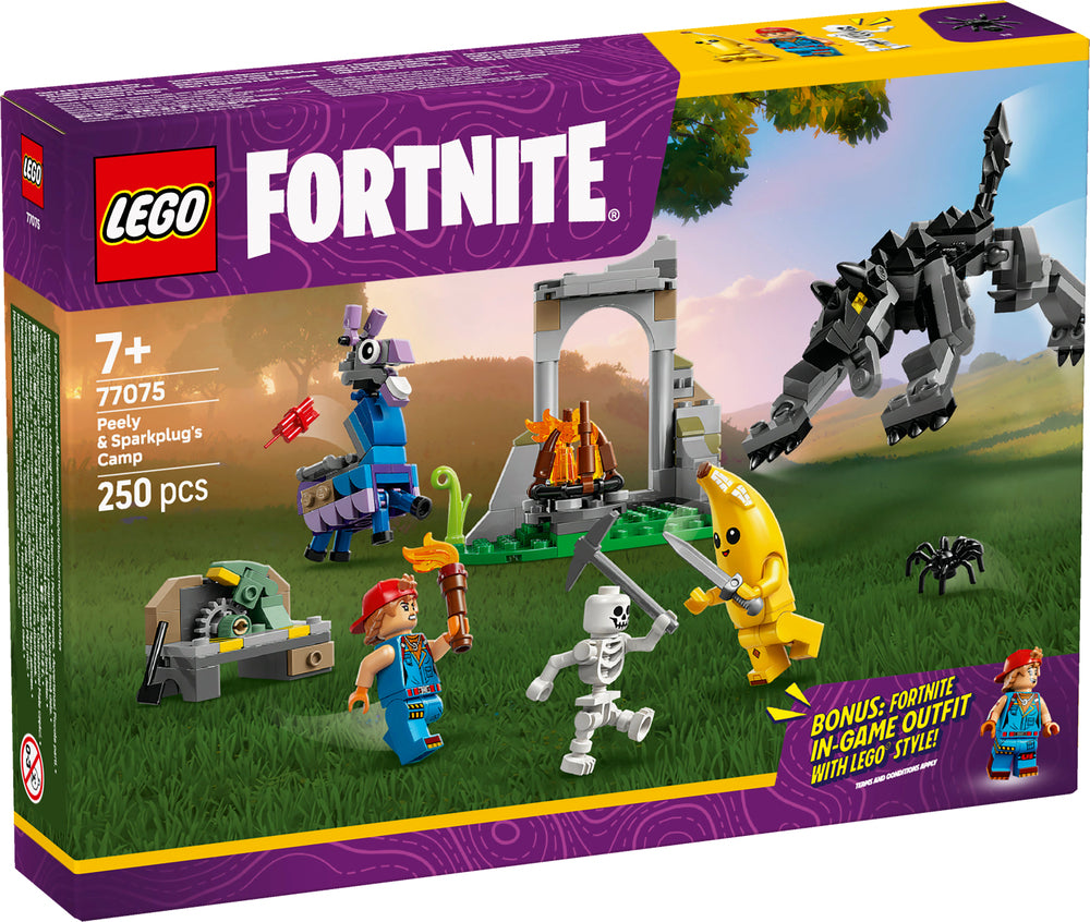 77075 LEGO Fortnite Peely og Sparkplugs lejr