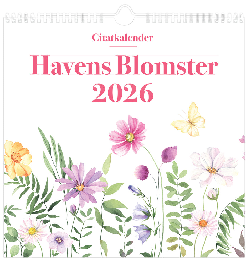 VÆGkalender 2026 HAVENS BLOMSTER 29,5 x 29,5 cm