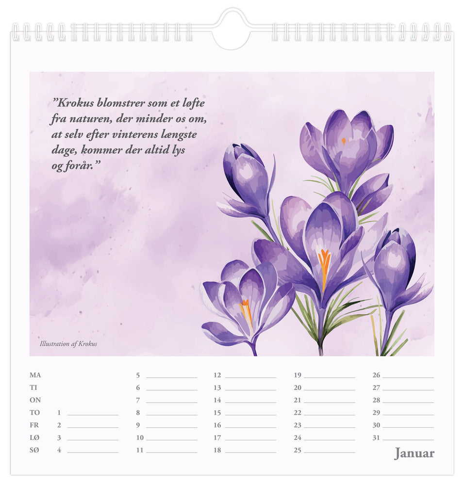 VÆGkalender 2026 HAVENS BLOMSTER 29,5 x 29,5 cm