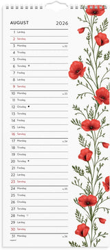 Vægkalender 2026 blomster