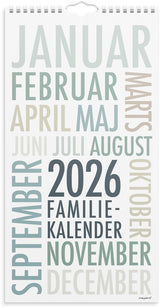Familiekalender 2026 trendart 6 personer