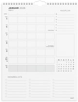 Familiekalender 2026 ugeplan m/lister