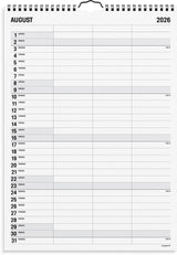 Familiekalender 2026 sort/hvid 3 kol