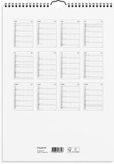 Familiekalender 2026 sort/hvid 3 kol