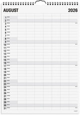 Familiekalender 2026 sort/hvid 7 kol
