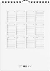Familiekalender 2026 sort/hvid 7 kol