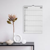 Familiekalender 2026 sort/hvid 7 kol