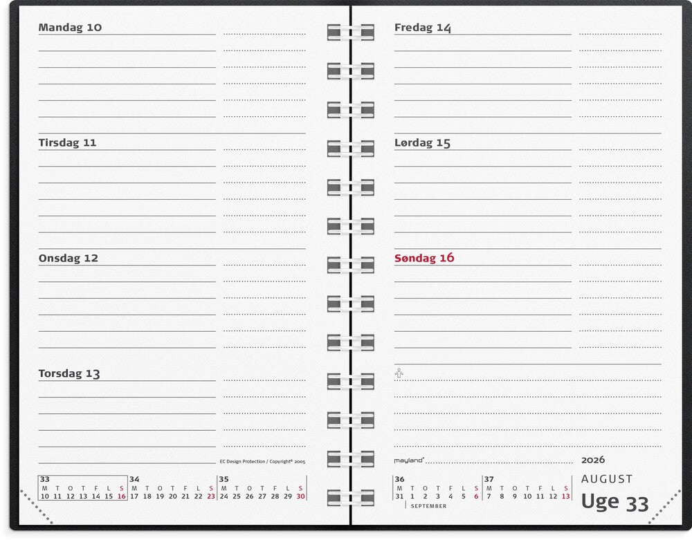 Mini planner 2026 uge vinyl sort