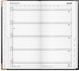 Index planner 2026 måned skind sort