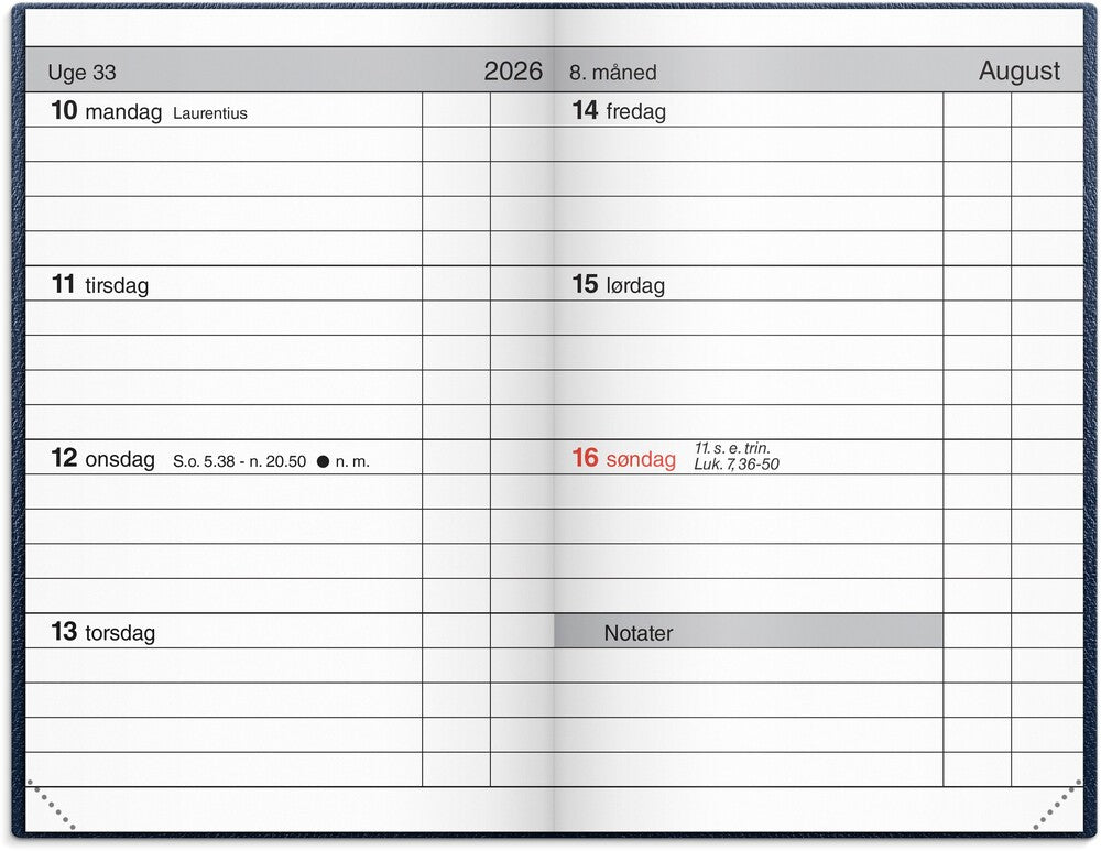 Lommekalender 2026 kunstskind blå