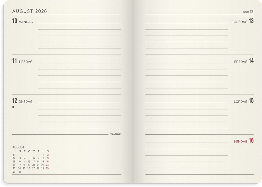 Ugekalender 2026 forma a6 kunstskind
