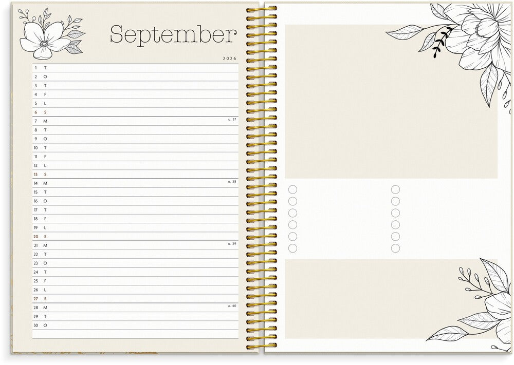 Life planner 2026 uge bloom