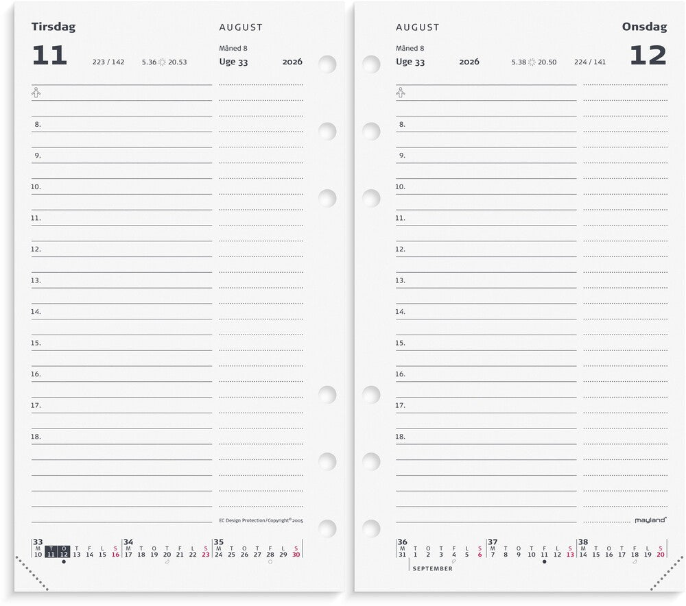 Kalender system pp 2026 dag refill