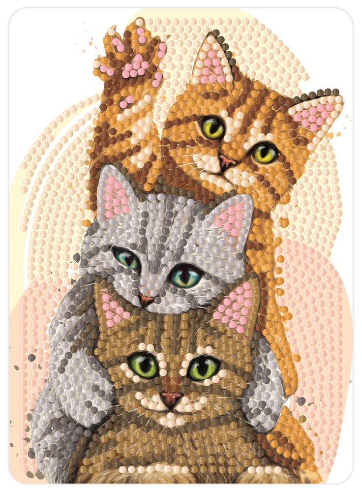 Diamond art kattekillinger 13 x 18 cm