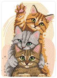 Diamond art kattekillinger 13 x 18 cm
