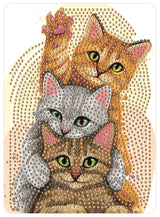 Diamond art kattekillinger 13 x 18 cm
