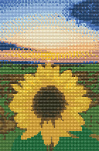 Diamond art solsikke m/solnedgang 20 x 30 cm