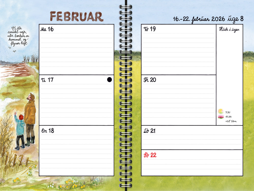 Ugekalender 8X12 Cm 2026