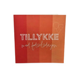 Kort Dobbelt m/konvolut Tillykke Med Fødselsdagen Rød/Orange