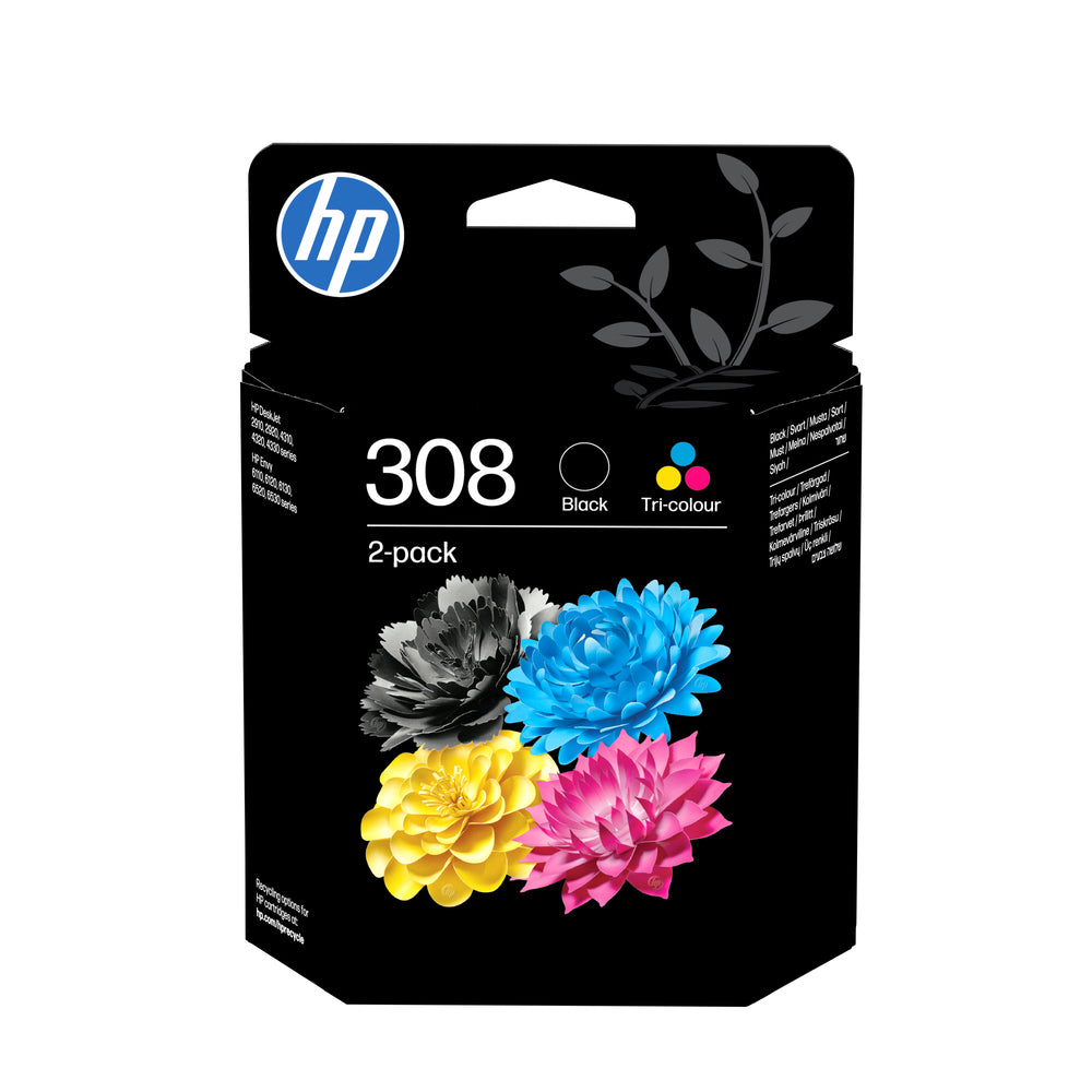 BLÆK HP 308 Black/Tri-Color Ink Combo 2-Pack