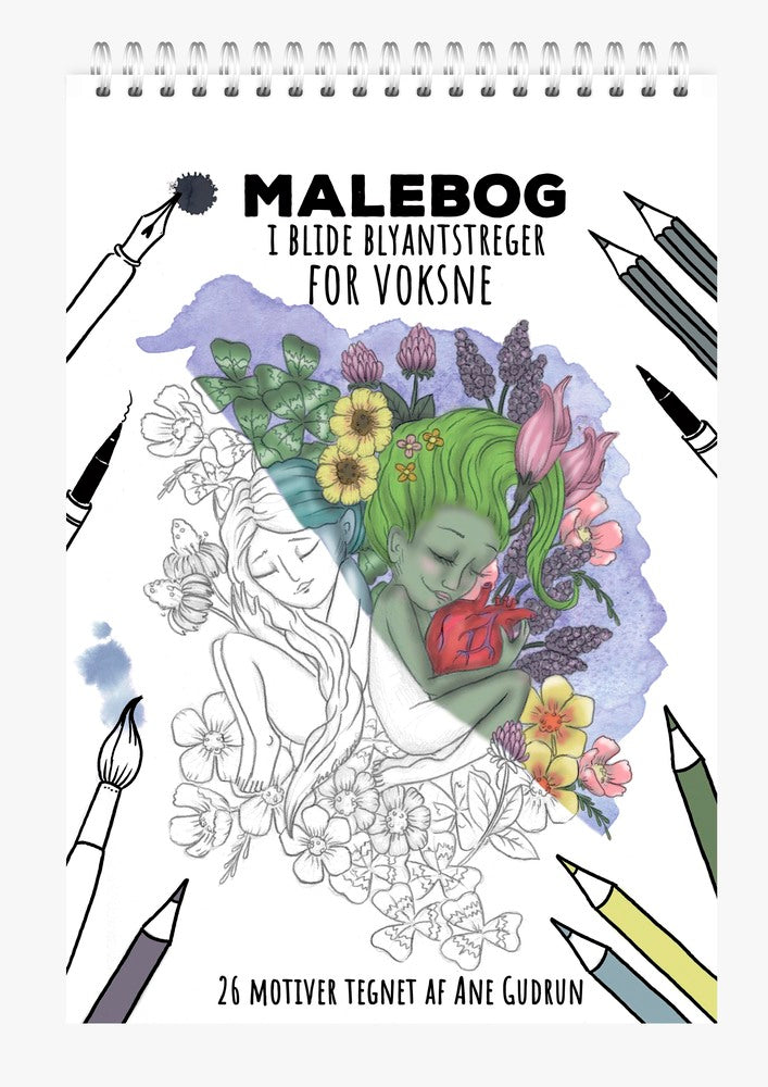 Malebog i blide blyantstreger for voksne
