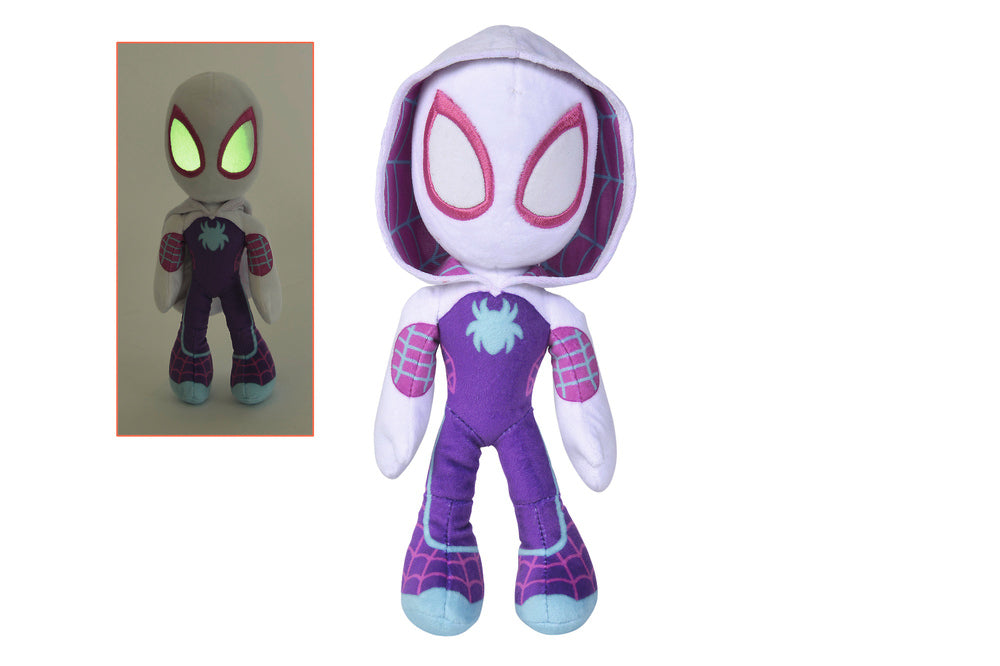 Disney Ghost Spider som bamse med selvlysende øjne, 25 cm