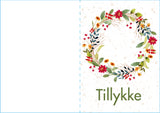 Kort 4/4 m/konvolutter tillykke/happy birthday
