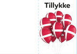 Kort 4/4 m/konvolutter hip hip hurra/tillykke