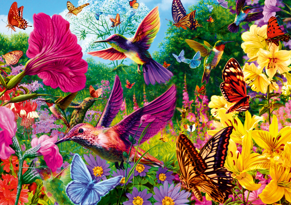 Puslespil Hummingbird garden 1000 brikker