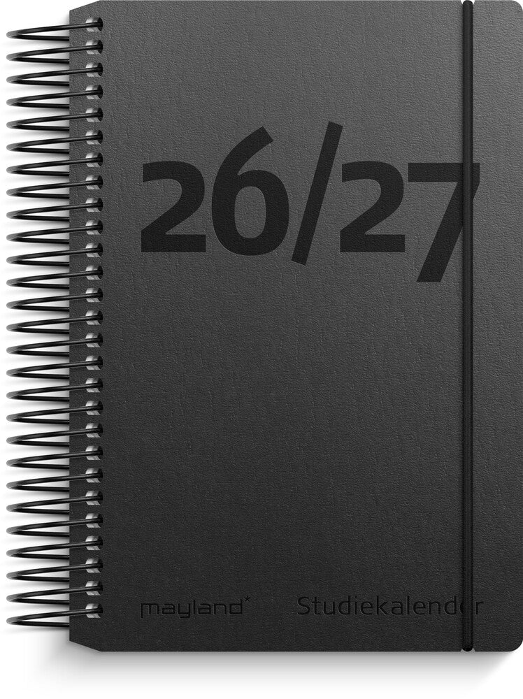 Mayland STUDIEKALENDER 26/27 mini i sort karton. 1 dag pr. side