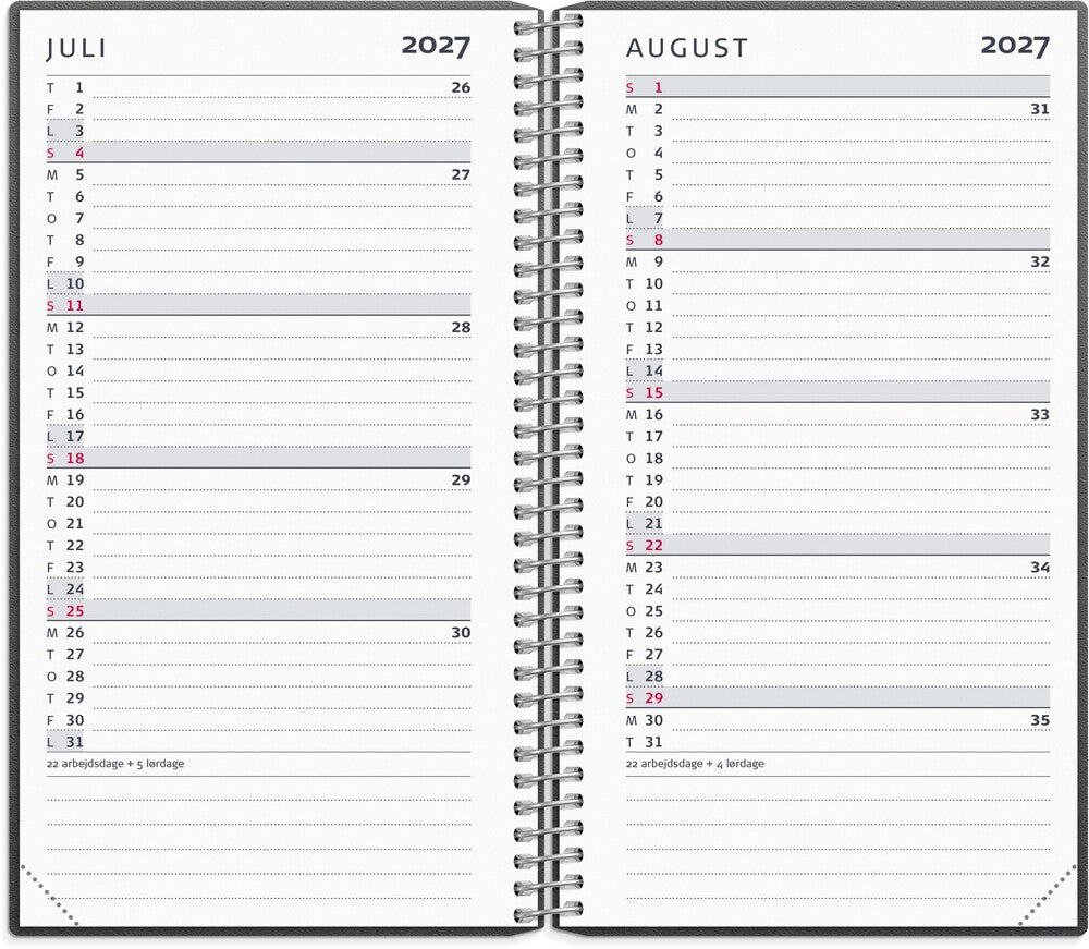 Mayland Lærerkalender 26/27 LILLE UGE HØJFORMAT sort KARTON