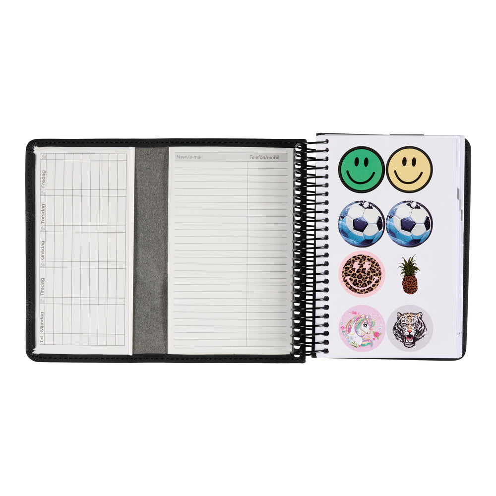 Studiekalender 2026/27 PU Mini Skildpadde præg Sort m/klap