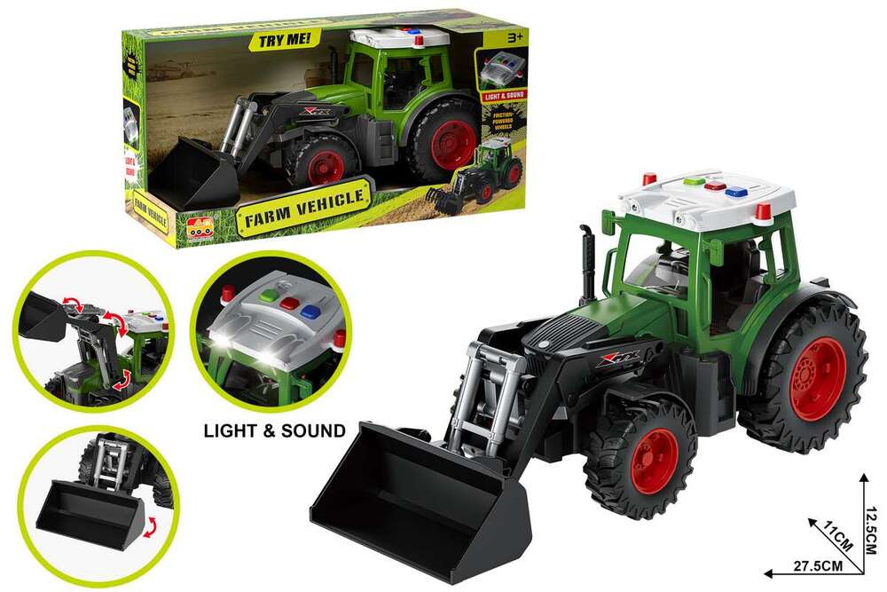 RC traktor med anhænger og lys