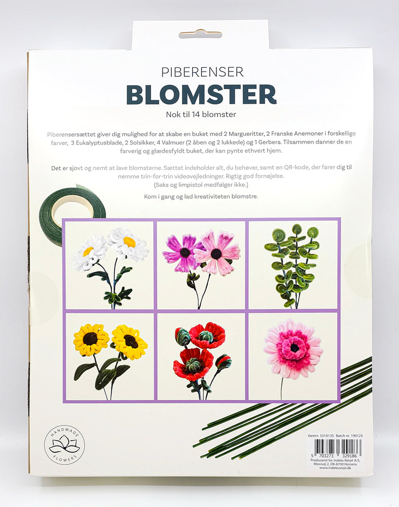 Piberenser blomster Sommerbuket 15 stk 6 ass blomster