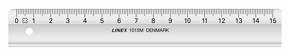 Lineal Linex klar plast 15cm 1015m