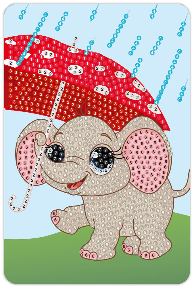 Diamond Art Elefant 10X15Cm