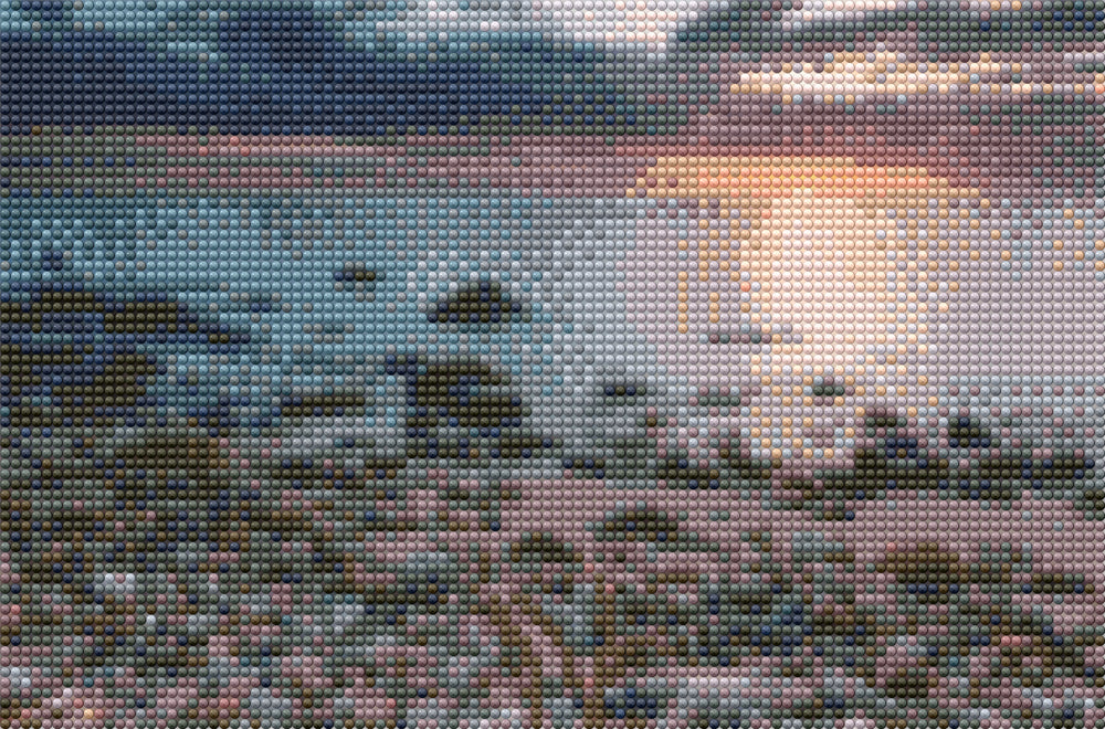 Diamond Art Solnedgang/Vand 20X30Cm