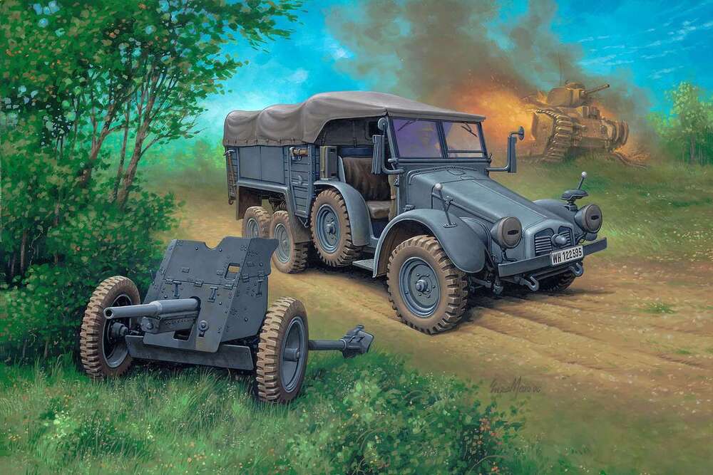 Starter kit Krupp Protze KFZ 69 w/3,7cm pak 1:76