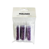 Perler i rør mørkelilla/lilla/lyslilla 3 ass