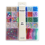 Perler æske trendy mix blå/lysegrøn/rosa/bogstaver nål/tråd